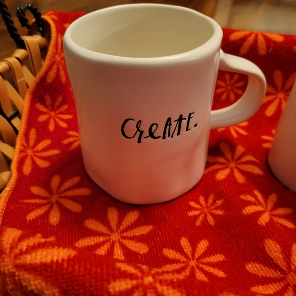 Two 12 oz mugs of Rae Dunn "CREATE" and "RELAX" mugs. - Picture 3 of 8